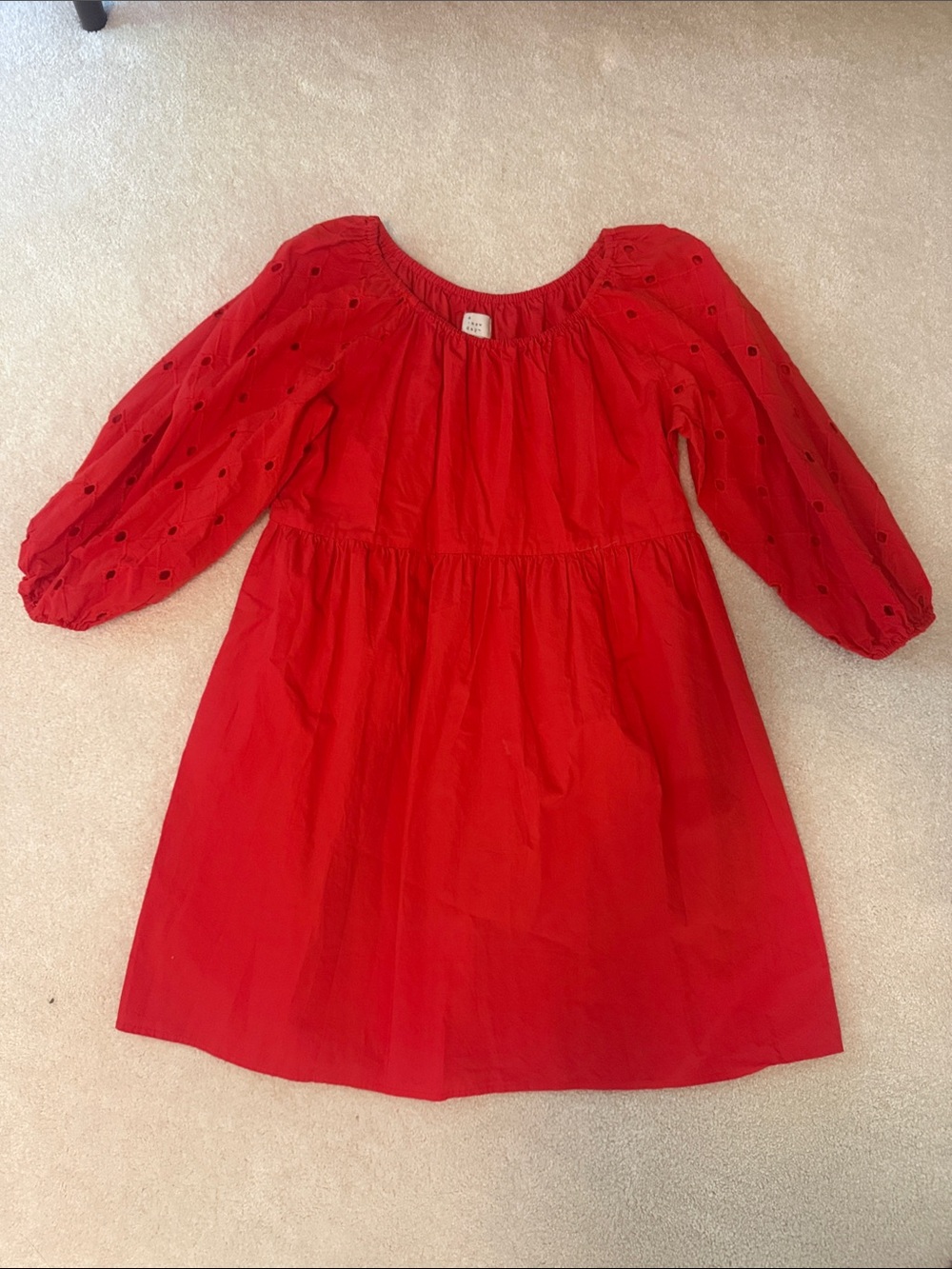 Red Eyelet Dress